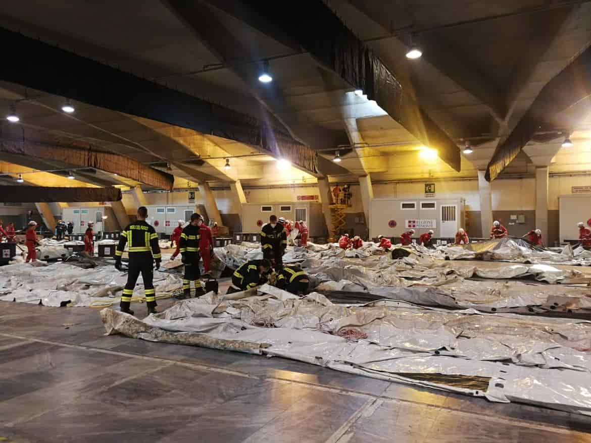 protezione civile ospedale campo a torino