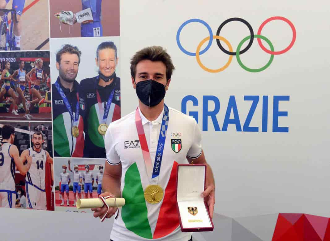 Ruggero-Tita-con-Aquila-di-San-Venceslao olimpiadi