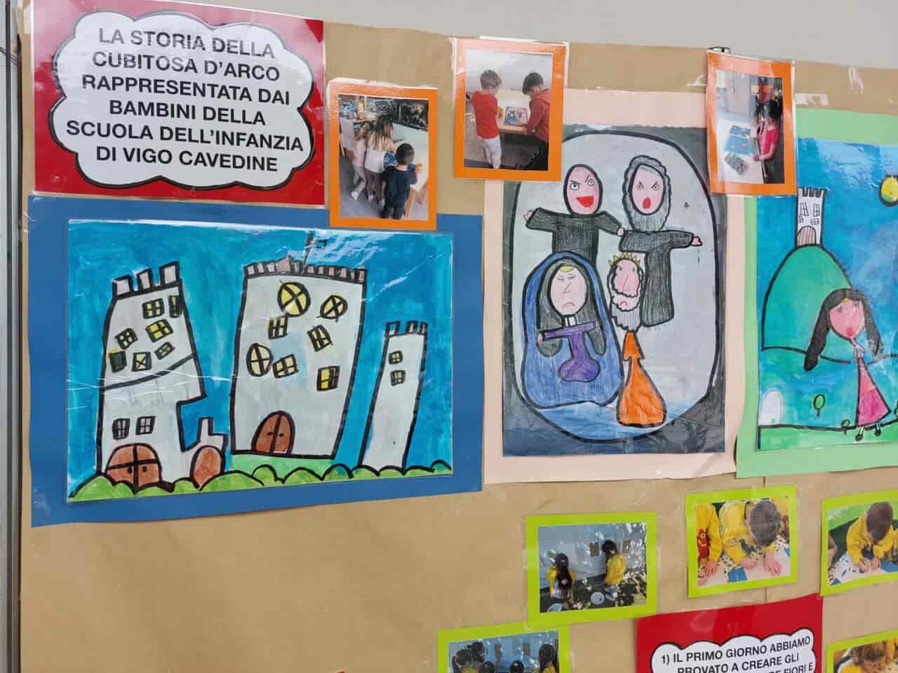 cavedine cubitosa cavedine i disegni dei bmabini della scuola materna sulla leggenda di Cubitosa d'Arco