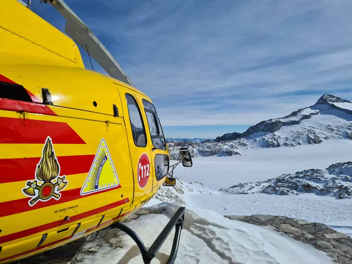 elicottero pat trentino neve montagna