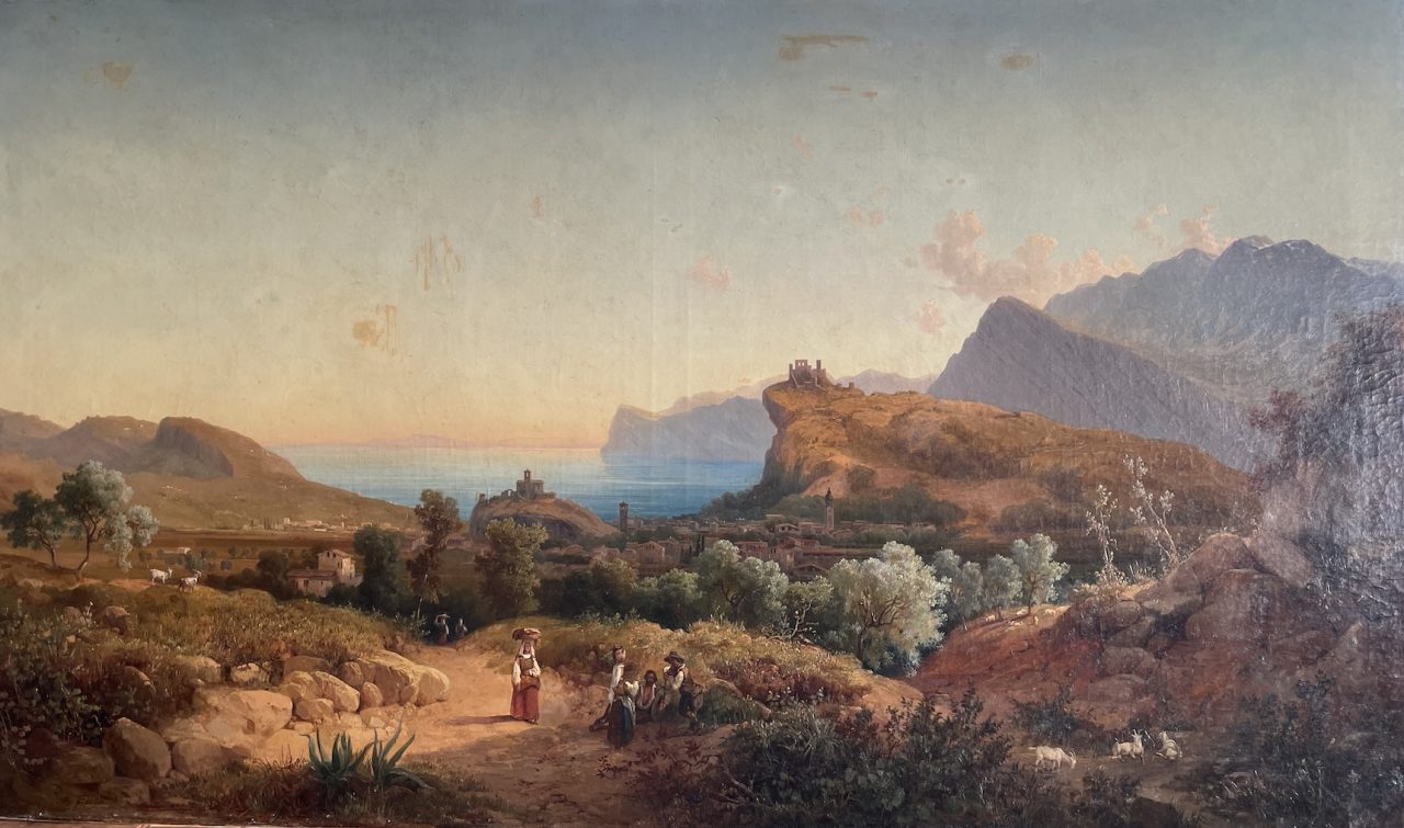 Bernhard Fiedler ‘Il Lago di Garda da Nago’ 1846 (cm 93 x 155)