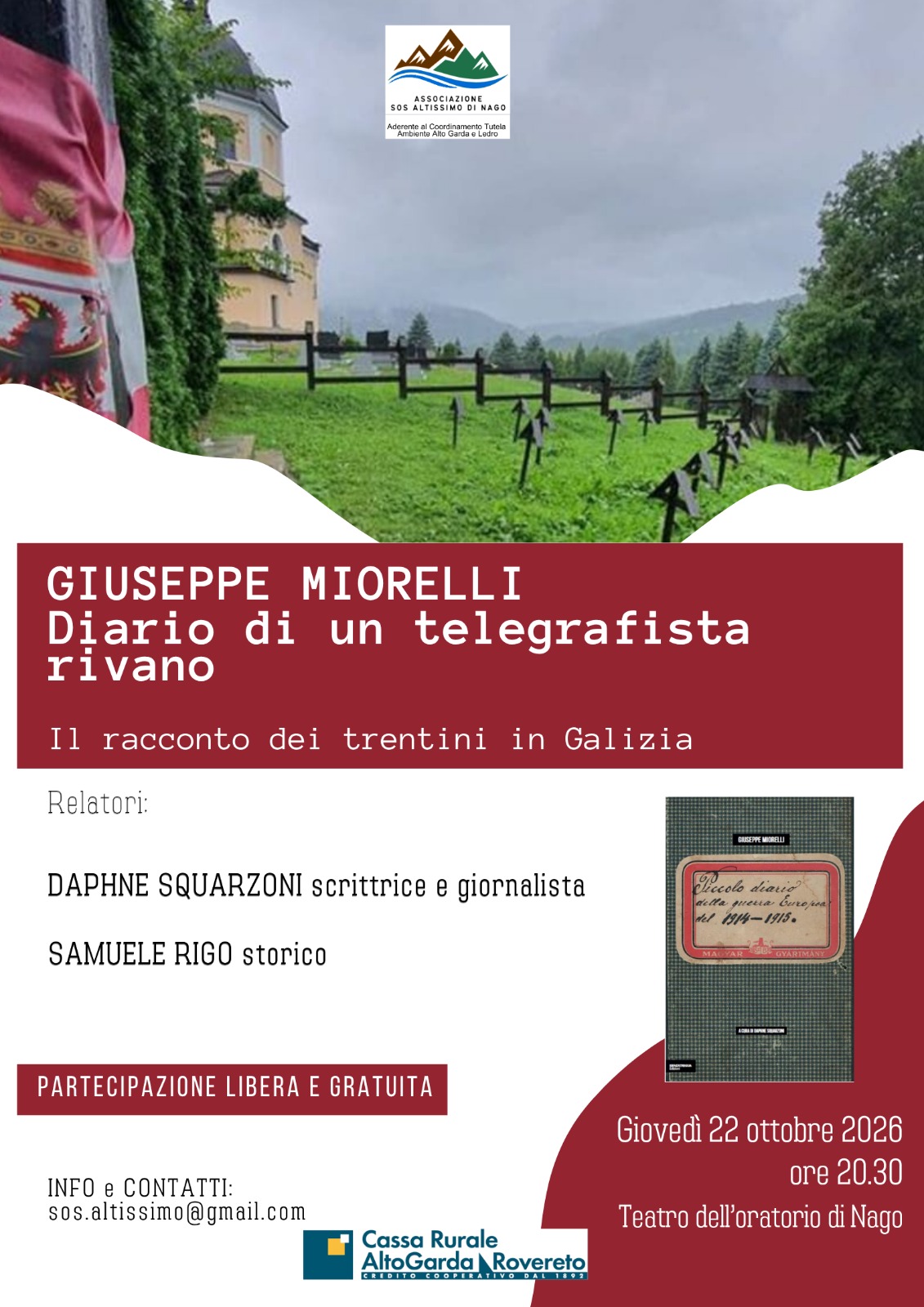 Locandina - Giuseppe Morelli- Diario di guerra , racconti di trentini in Galizia