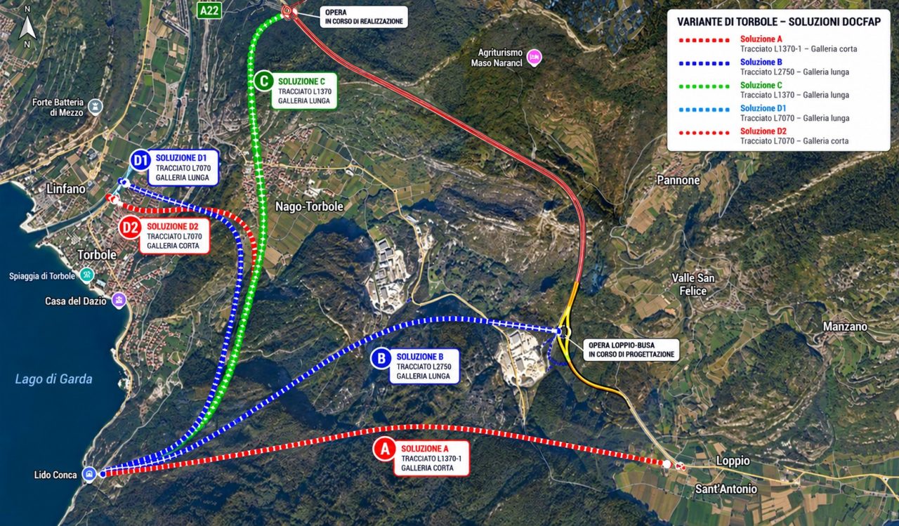 Mappa delle varianti stradali di Torbole ok